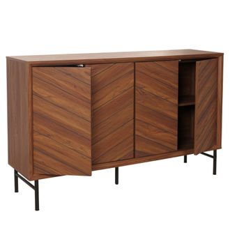 Hhg Hhg - Aparador 388, Armario C&oacute;moda Aparador Alto, 94x151x40cm, Marr&oacute;n