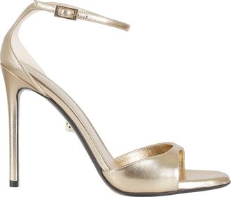 Alev&igrave; Gold Bar 110 Shine Laminated Leather Sandals