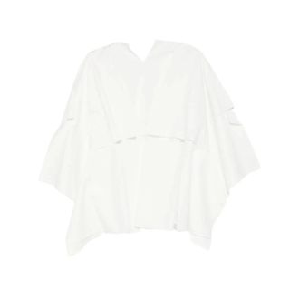 Niccol&ograve; Pasqualetti Blouses, female, White, Size: XS V-neck Panelled Short Sleeve Top