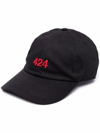 424 Cappello da baseball con ricamo - Nero