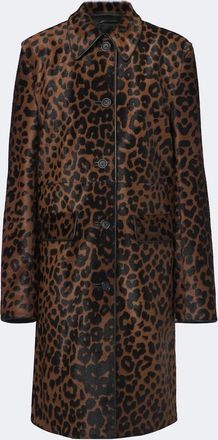Toteme Cappotto in cavallino con stampa leopardata