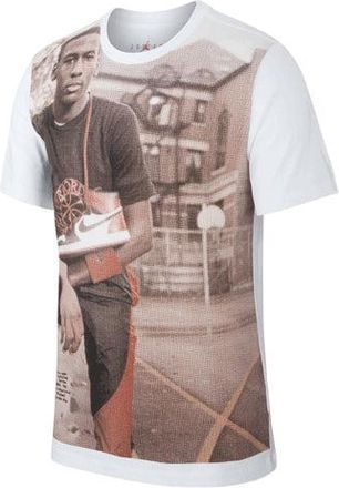 Nike Jordan Air Jordan 1 Photo Classic Pattern Printing Short Sleeve White AT8918-100
