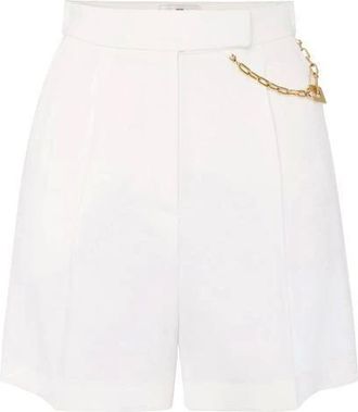 Elisabetta Franchi Gabardine Shorts with Jewel Logo