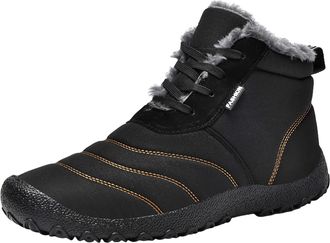 Generic Mens Winter Snow Walking Boots with Fur Lining Warm Boots Durable Non-Slip Outdoor Sports Footwear for Adventures and All-Day Comfort Black