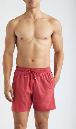 BOSS Iconic Side Stripe Swim Trunks in Dark Red at Nordstrom, Size Xx-Large