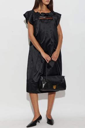 Marni Long Dress With Short Sleeves, Womens, Black