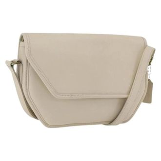 Coach Pre-owned Cross Body Bags, female, White, Size: ONE SIZE Pre-owned Leather Shoulder Bag