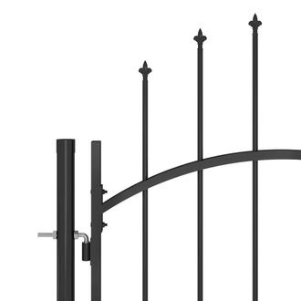 Berkfield Home Elegant Garden Fence Gate with Spear Top 5x2.45 m Black
