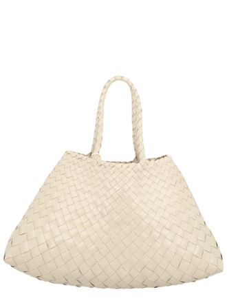 Dragon Diffusion Powder Woven Slouchy Leather Tote Bag