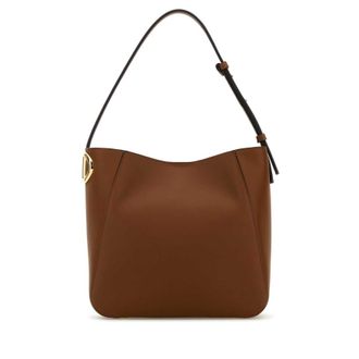 Valentino Garavani Brown Leather Vlogo Bucket Bag