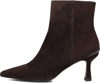 Stefano Lauran Schoenen, Dames, Bruin, 41 EU, Su&egrave;de, Bruine Su&egrave;de Enkellaarsjes met Kitten Hak