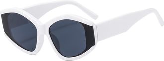 Generic Mens Outdoor Sunglasses Womens Sports Driving Vacation Sun Glasses(White)