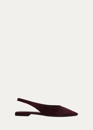 Prada Suede Slingback Flats