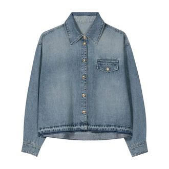 Luisa Cerano Dames, Blouses & Shirts, Blauw, Maat: XS Denim