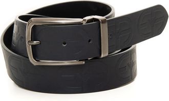 Emporio Armani Omkeerbare leren riem met logo - Heren - Riemen - Blauw - ONE Size - Leer - Accessoires