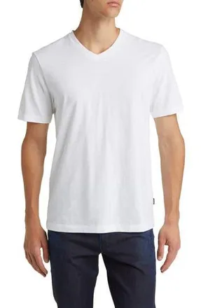 BOSS Tilson Solid V-Neck T-Shirt in Wht at Nordstrom Rack, Size Xx-Large