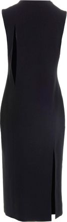 Versace Womens Black Acetate Midi Dress