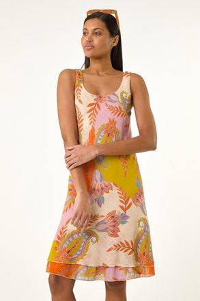 Roman Paisley Double Layer Dress