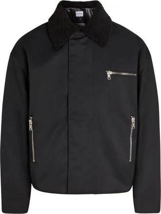 Mki Miyuki Zoku Padded Shearling-collar Nylon Jacket - Black - XL