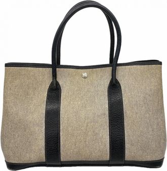 Herm&egrave;s Black Toile H Tote Bag (Pre-Owned)