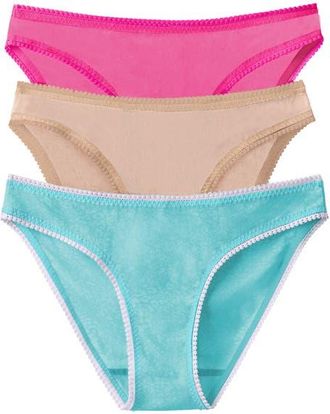 OnGossamer 3-Pack Mesh Hip Bikinis in Sf/chp/wf at Nordstrom, Size Medium