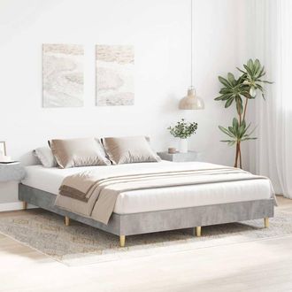 Berkfield Home Durable Bed Frame No Mattress Concrete Grey 140x200 cm Engineered Wood