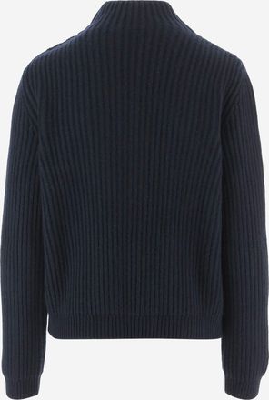 Ferragamo Womens Sweater Wool And Cashmere Navy