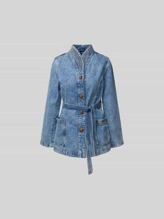 Remain Jeansjacke mit Tailleng&uuml;rtel in Jeansblau, Gr&ouml;&szlig;e 34