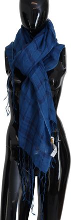 Costume National Linen Shawl Foulard Fringes Womens Scarf