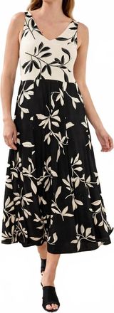 Tribal Sleeveless Combo Mini Dress In White/ Black