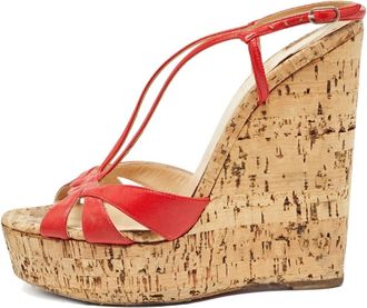 Christian Louboutin Sandali con zeppa 140mm - Rosso