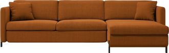 MICADONI 4-Sitzer Design Ecksofa Gloria mit Bettfunktion (160 x 205 cm) - Strukturstoff Brick