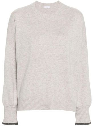 Brunello Cucinelli m&eacute;lange cashmere jumper - Grey