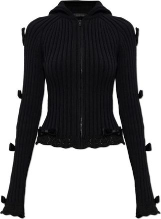 Balenciaga Cardigans, female, Black, Size: S Ribbon Hoodie