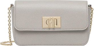 Furla 1927 Mini Crossbody Tas - Dames - Schoudertassen - Grijs - ONE Size - Leer - Tassen