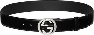 Gucci Black GG Logo Buckle Belt