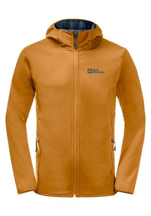 Jack Wolfskin Softshelljacke JACK WOLFSKIN BORNBERG HOODY M, Herren, Gr. XXXL (60), braun (safflower), Obermaterial: 100% Polyester, Jacken Softshelljacke