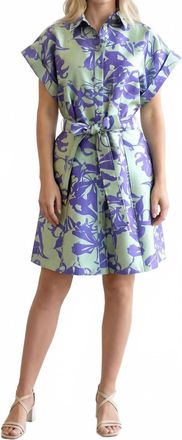 Finley Chantel Dress In Honeydew/purple