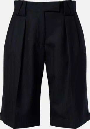 Versace Pinstriped virgin wool Bermuda shorts