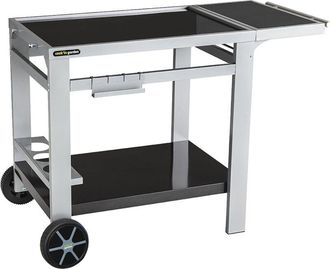 COOK IN GARDEN Carrello Media 80 - Carrello con Piano di Lavoro - Mobile su Ruote Facile da Spostare, Porta-Bottiglie - Supporto per Plancha o Barbecue - Cookin