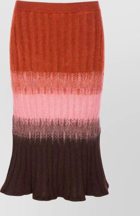 Fendi ribbed high-rise midi fitted skirt