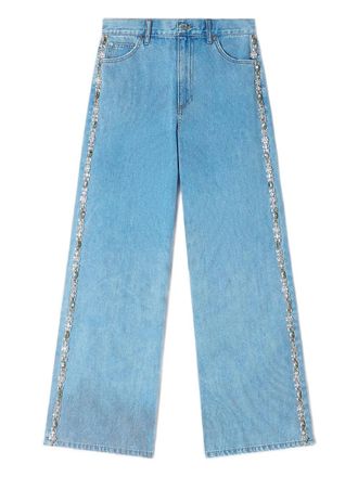 Sandro rhinestone wide-leg jeans - Blue