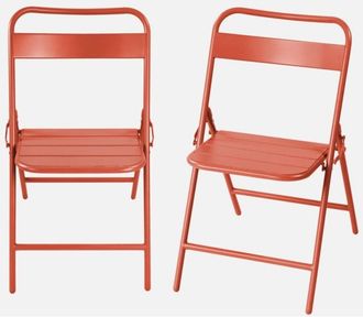 Sweeek Silla De Jard&iacute;n Plegable De Acero, Set De 2