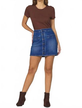 Dear John Denim Quinn Clean Button Front Skirt In Denim