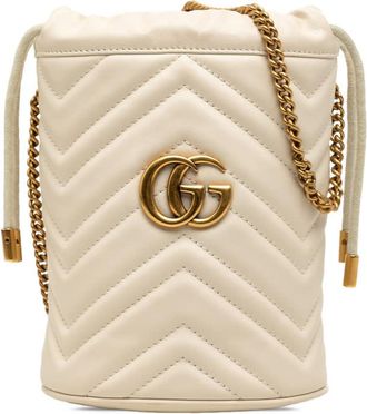 Gucci Pre-owned Gucci Small GG Marmont Matelasse Calfskin Bucket Bag Ladies LWFI78IFPS94JDP0