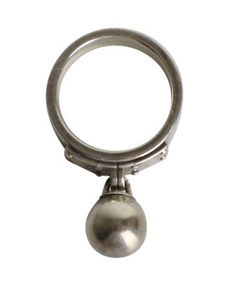 Tiffany & Co. Tiffany & Co Ball Dangle Ring in Silver Metal