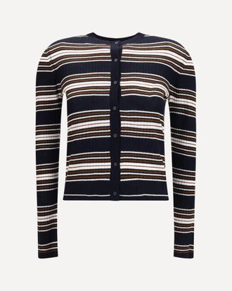 Max Mara Cardigan a righe in seta e lana Woman L