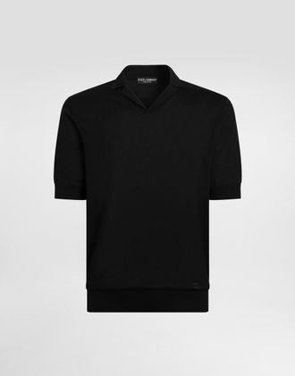 Dolce & Gabbana Silk Knit Polo Shirt - Man Sweaters And Cardigans Black 44