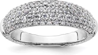 Diamond2Deal 14k White Gold Lab Grown Diamond Wedding Band Ring 1Ct Clarity- VS Color- G-H