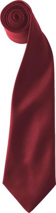 Premier Kleuren Heren Satin Clip Tie (Pakket van 2) (Bourgondi&euml;)